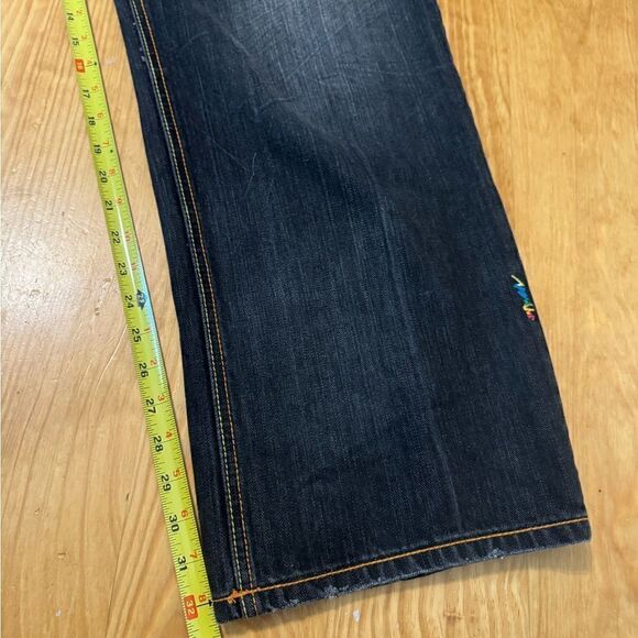 Vintage COOGI Australia Blue Denim Baggy Jeans Rainbow Logo 90s Hip Hop SZ 38X34 - Picture 6 of 14